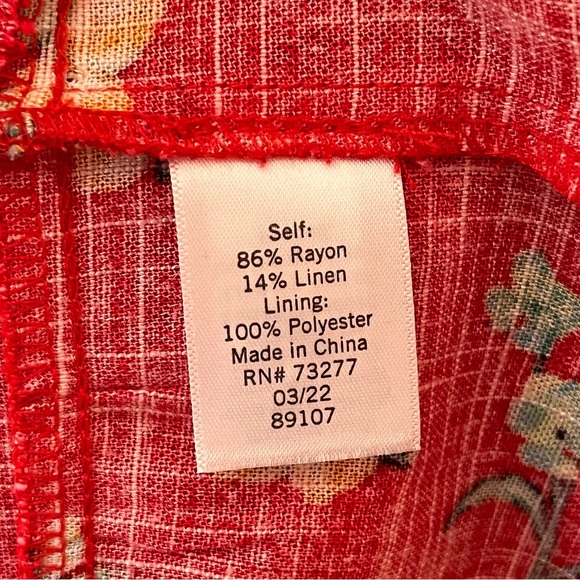 LC Lauren Conrad Ruffle-Sleeve Fit & Flare Dress - Red Lemon Orchard - Picture 11 of 11